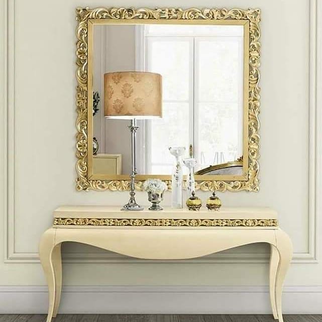 Curved Edge Style Console With Frame