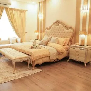 golden zig zag lining bed set