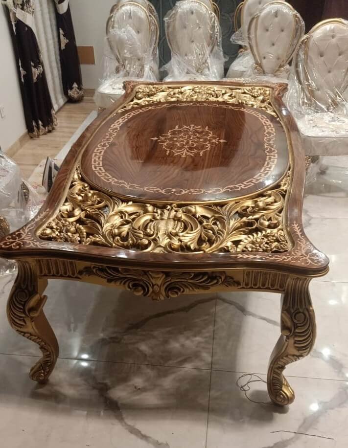 Royal Chinioti Carved Dining Table with 6 Chairs