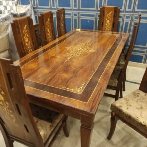 rosewood inlay luxury dining set