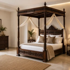 Chinioti Bed Handcrafted Royal Canopy