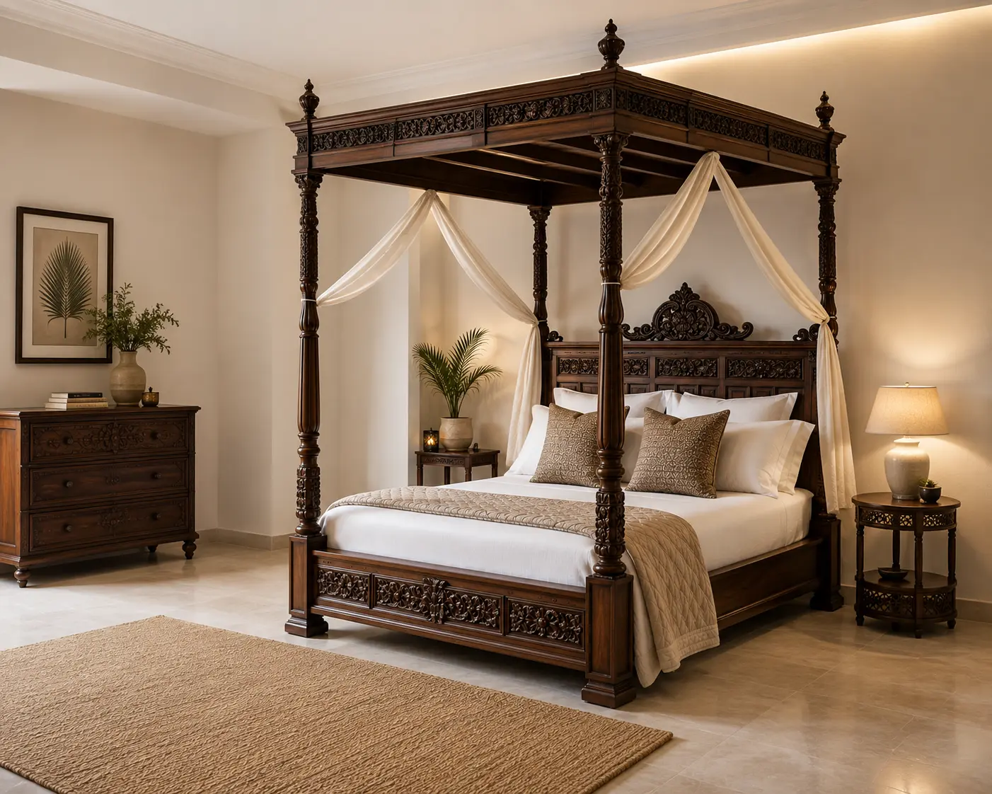 Chinioti Bed Handcrafted Royal Canopy
