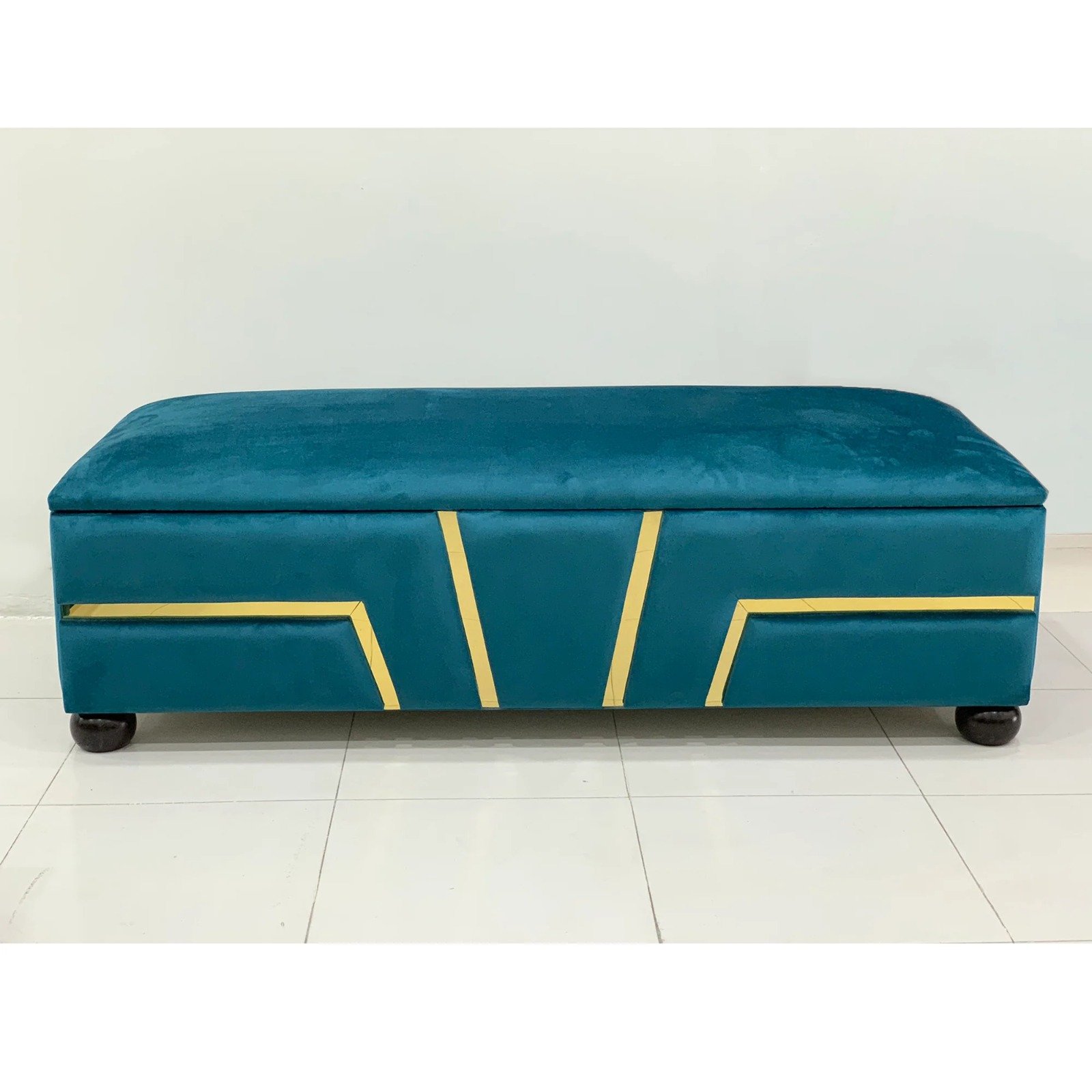 Teal Velvet Upholstered Bed Set