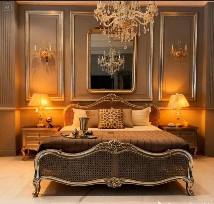 French Inspired Sheesham Wood Bed Set